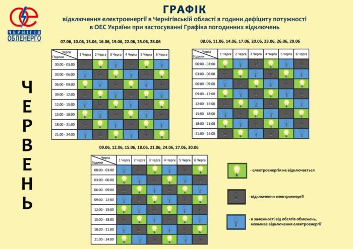 Частота відключень електроенергії збільшиться. Графік планових відключень на червень