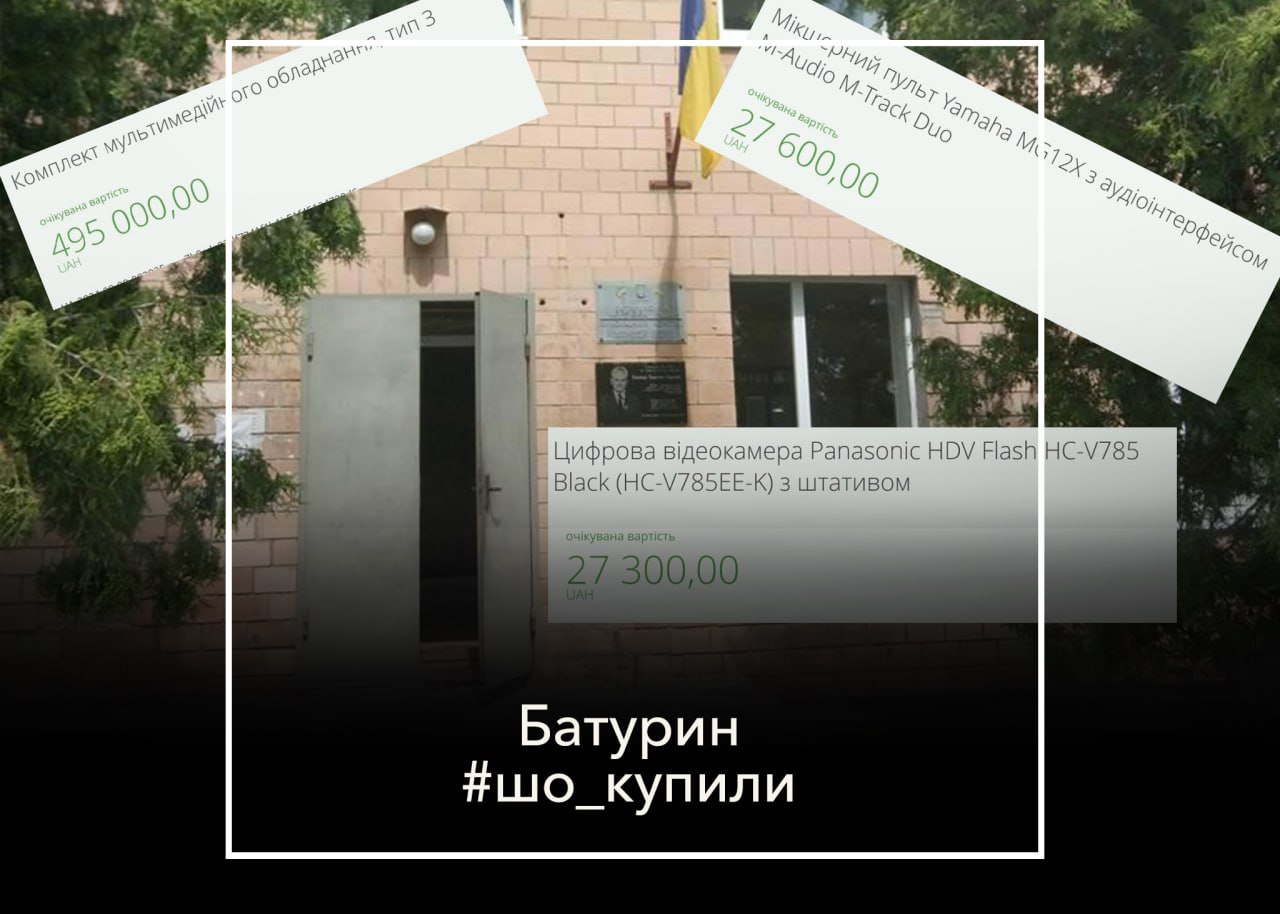 #шо_купили , Ноутбук, відеокамера, мультимедійне обладнання. Що замовляли на кошти платників податків в Батурині?