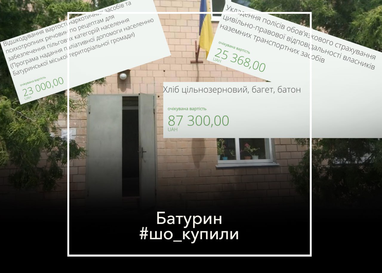 #шо_купили, Овочі та фрукти на суму 1 094 050 гривень. Що ще замовляли в січні 2025-го року в Батурині?